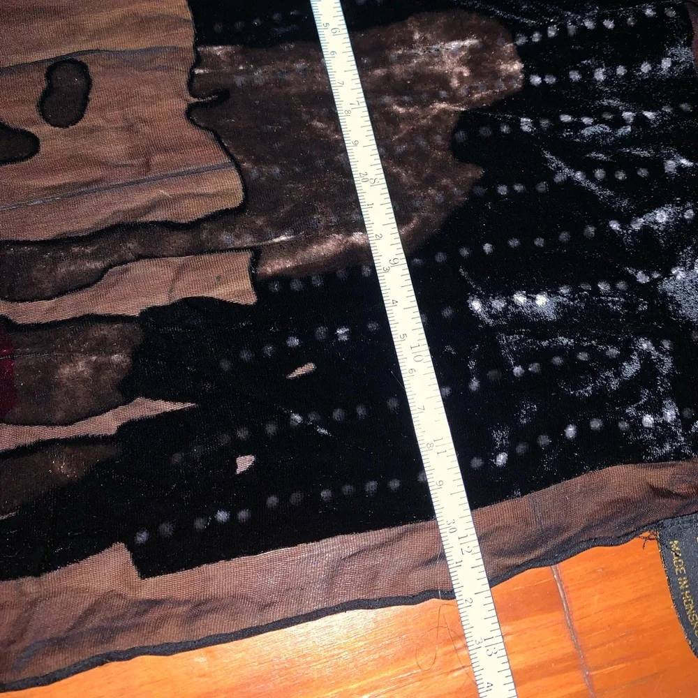 J & X silk velvet scarf accessory black maroon colored